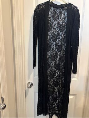 Black Lace Duster Cardigan